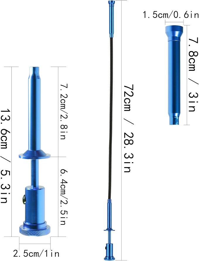 Flexible Claw Pickup Tool with Magnet Tool Flexible telescoping Claw led Light Grabber Extend，Long 28'' Four Claw 4-Claw for Small Parts Pickup Reacher Tool for Mechanics,Jewelry,Kids,etc. (Blue)
