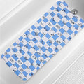 Bathtub Mat Non Slip 40x16 Inch Extra Long Bath Mat, Blue Floral Modern Art Shower Mat Non Slip Bath Mat for Tub Anti Slip with Large Drain Holes and Suction Cups, Rustic Flowers Design Bathroom Mat