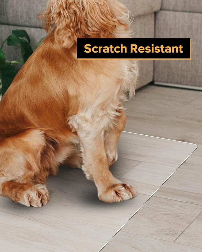Clear Frosted Floor Mat, PVC Durable Anti-Scratch Floor Mat (28"x 36")