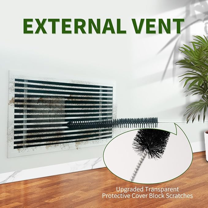 2 Pack Refrigerator Coil Cleaning Brush - 30 Inch Long Handle Dryer Lint Brush Vent Cleaner for Household Use, Duct Remover, Crevice Cleaning Brush, Washing Machine Cleaning Tools