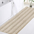 Turquoize Luxury Bath Runner, Fog Bathroom Rug 47 x 17 Inches Mat, Soft Plush Anti-Slip Shower Rugs, Microfiber Shaggy Mat Machine Washable Bath Rug for Bathroom, Fog