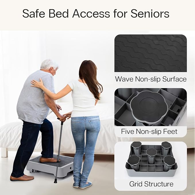 StrongTek 5.7" Adjustable Step Stool, Non-Slip One Step Platform for Adults & Seniors, Portable Mobility Aid and Stair Assist for Kitchen, Bathroom, Bedside & Outdoor