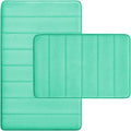 RUN HELIX Bathroom Rugs Set 2 Piece Memory Foam Bath Non-Slip Bath Mat,Washable Room Mats,Absorbent Shaggy Rugs Super Soft Kitchen Mats, Batroom Carpets for Bathroom,Tub,Shower Home Decor（Teal）