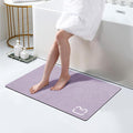 RUERYA Diatomaceous Earth Bath Mat Rugs Quick Dry Super Absorbent Non Slip Rubber BottomThin Bathroom Mat Fit Under Door, Floor Rugs in Front of Bathtub,Shower Room,Sink,Washable, 17" x 32", Lavender