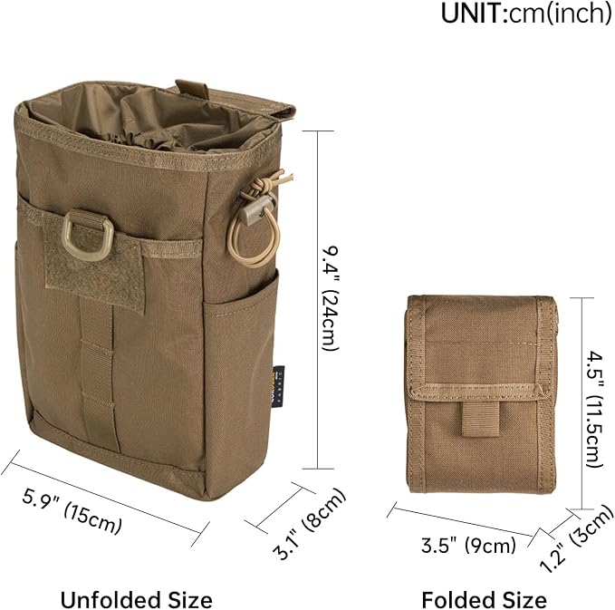 EXCELLENT ELITE SPANKER Molle Dump Pouch Drawstring Magazine Utility Pouch Folding Dump Pouch Waist Bag