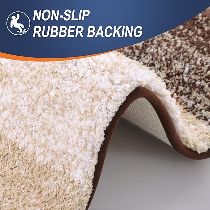 OLANLY Large Bathroom Rugs Mat 70x46, Extra Soft Absorbent Microfiber Bath Rugs, Rubber Backing, Quick Dry, Machine Washable Bath Mats for Bathroom Floor, Tub and Shower, Home Decor Accessories, Brown