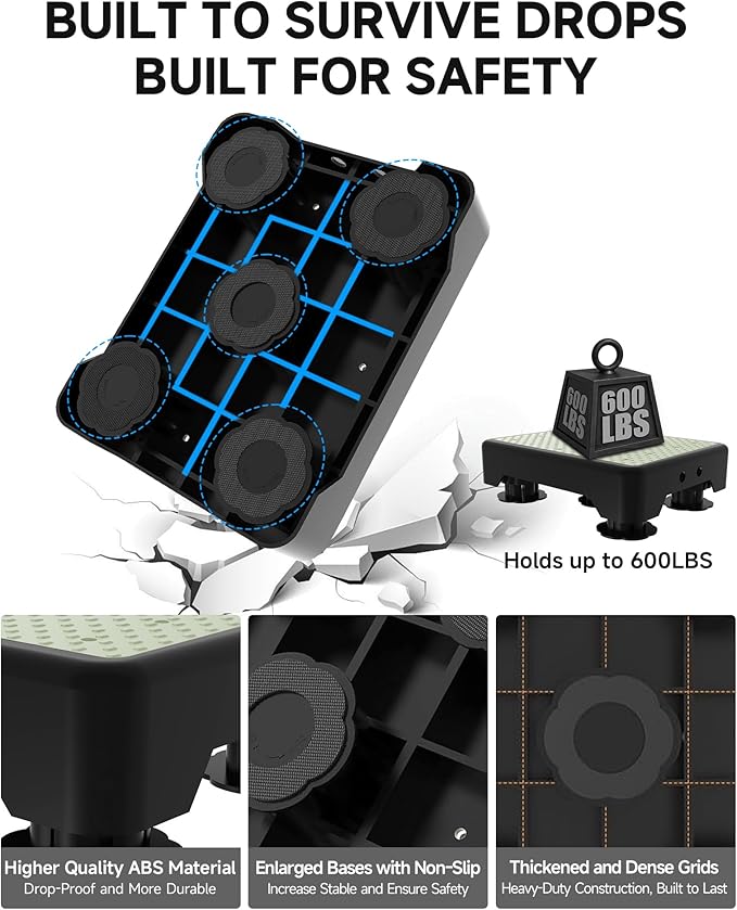 Adjustable Step Stool for Adults, Noctilucent Bed Step Stools, 600 LBS Capacity Safety Step Platform, Indoor and Outdoor Steps for Seniors, Non-Slip Stepping Stool Elderly Assistance at Night