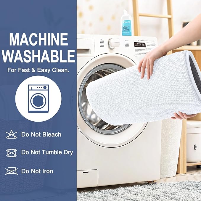 OLANLY Thick Memory Foam Bathroom Runner Rugs 47x24, Extra Soft Absorbent Long Bath Rug, Quick Dry Bath Mats, Non-Slip, Machine Washable Mat for Bathroom, Tub and Shower, Home Decor Accessories, White