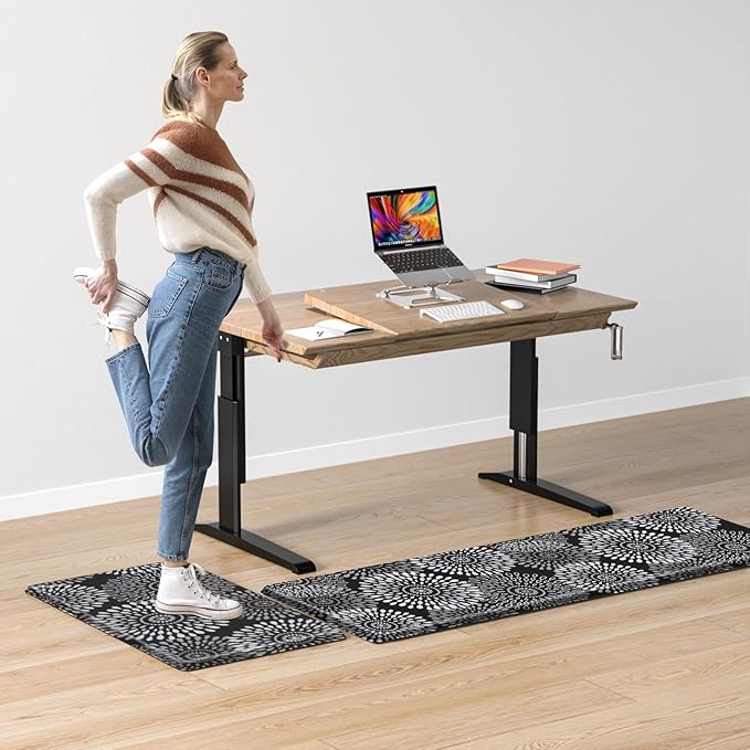 LuxStep Kitchen Mat Cushioned Rugs Anti-Fatigue Mats for Kitchen Floor,Waterproof Non-Slip Mats and Rugs Set for Office,Floor,Laundry 17.3"×30"+17.3"×59",Black