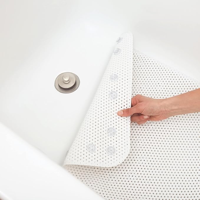 Duck Brand Softex Bath Mat for Tubs, Machine Washable, 17 x 36 Inches, Taupe, Skid Resistant (442097)