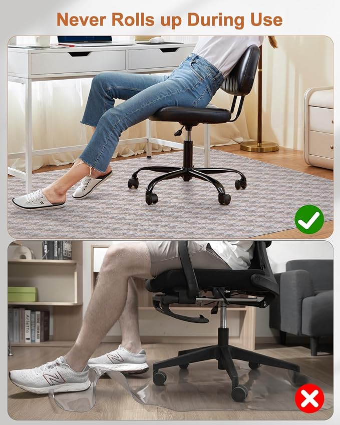 Blvornl Large Office Chair Mat for Hardwood Floor, Rolling Chair Chair Mat for Hard Wood, Large Anti-Slip Hard Floor Protector, Heavy Duty Computer Desk Rug for Office and Home 50"*63"