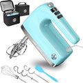 Lord Eagle 9-Speed Digital Hand Mixer Electric Handheld, 500W DC Motor Kitchen Mixer for Cake Baking, Lightweight Egg Beaters with Stain-resistant & Waterproof Storage Bag & 6 Accessories, Blue