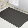ACCUMTEK Non Slip Bath Mat, Thin Bathroom Rugs Fit Under Door, Quick Dry Bath Mats, Machine Washable Bath Rugs for Bathroom, Bathtub & Kitchen, Bathtub, Charcoal Gray/Solid/24 x17
