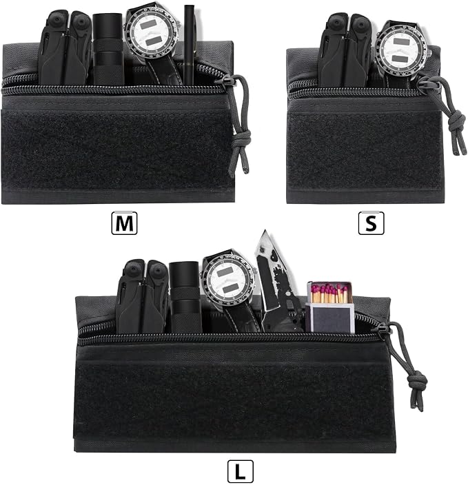 Qavctw Tactical Admin Pouch Bag with Hook and Loop Tool Storage Bag Snack Pouch Candy Bag Hanging Pouches Backpack Accessory Pouch