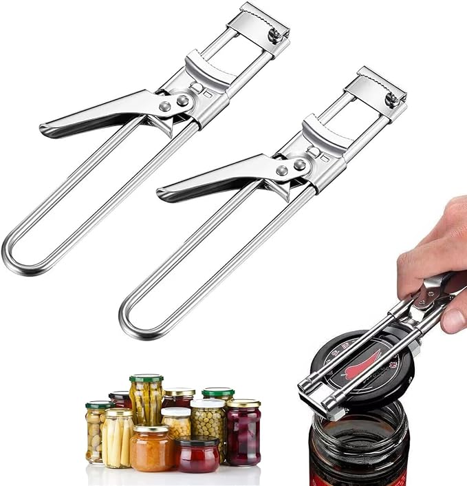 Adjustable Jar Opener, Stainless Steel Bottle Opener for Weak Hands,Multifunctional Jar Lid Opener Gripper for Seniors with Arthritis,Easy-Open Kitchen Tool for Senior and Kids (2)
