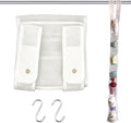 Mesh Shower Caddy Hanging, 7 Pocket Organizer, Premium Polyester, Foldable, Lightweight, Portable, White-1Pack