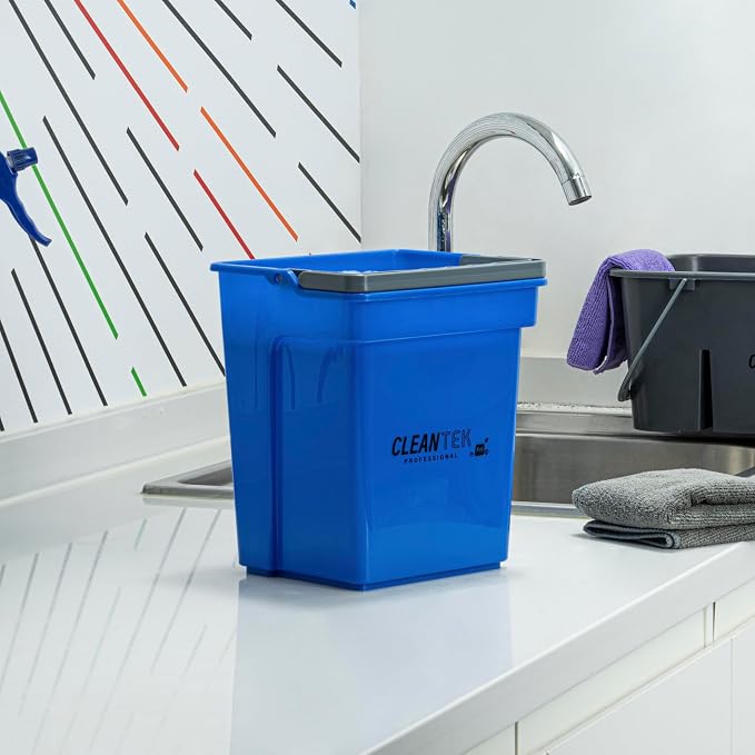 Restaurantware-Clean Tek Professional 4 Quart Cleaning Bucket, 1 Utility Pail with Handle - Heavy-Duty, Portable, Blue Plastic Washing Pail, Perfect for Household, Outdoor, Car Wash and More