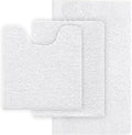 White Bathroom Rugs Chenille Bath Mat Set 3 Piece, Extra Soft, and Absorbent Shaggy Rugs, Machine Wash and Dry, Perfect Plush Carpet Mats for Tub, Shower, Bathroom Rug Mats
