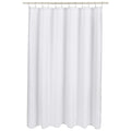 Amazon Basics Linen Style Bathroom Shower Curtain, 100% Polyester, 72" x 72", Bright White