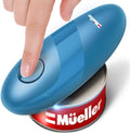 MUELLER HOME SmoothEdge Auto Electric Can Opener – Battery‑Operated One‑Touch w Magnet Lid Lifter, Smooth‑Edge Cut Technology – Portable Hands‑Free Automatic Can Opener for Seniors & Arthritis, Blue
