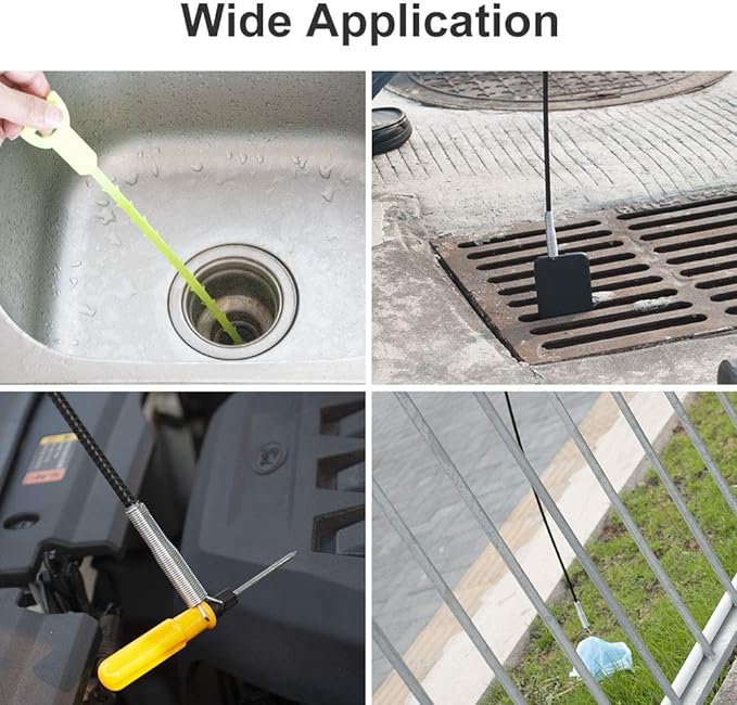 DR.PEN Flexible Grabber Claw Pick Up Reacher Tool (Drain Clog Remove Tool), With 4 Claws Bendable Hose Pickup Reaching Assist Tool for Litter Pick, Home and Kitchen Sink, Drains, Toilet (63 inch)