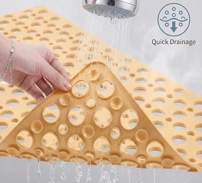 Nonslip Bathtub Mat Extra Soft TPE Bath Mat for Kids, Machine Washable Bathroom Shower Mat, Smooth/Non-Textured Tubs Only, 30L x 17W Inch (Light Orange)