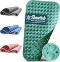 Non Slip TPE Bath Mat, Heavy Non Floating Shower Mat, 28x16, Green | Strong grip, 166 suctions, 144 drains, 7mm extra-thick cushioned layer, washable, for bathroom shower tub floor