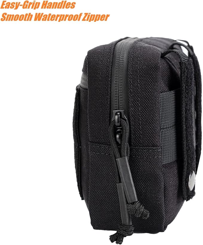 Mini Modular Admin Pouch Tactical MOLLE Utility Tool Pouch for Chest Rig Duty Vest Battle Belt Backpack Accessory Small Dangler Bag EDC Gear Carrier IFAK Medical Kit Organizer