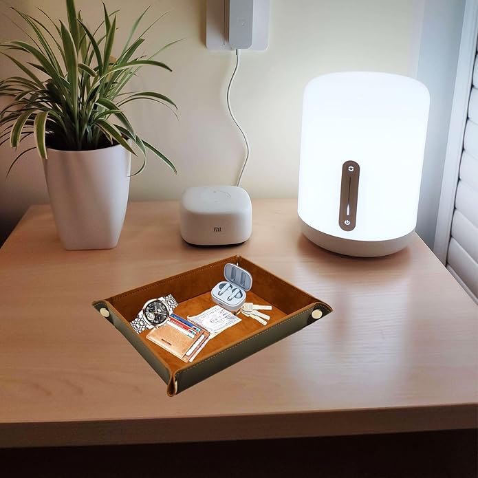Valet Organizer - Catchall Tray for Jewelry, Wallets, Watches, Keys, Coins, Phones, Glasses - Perfect for Nightstand, Desk, Entryway