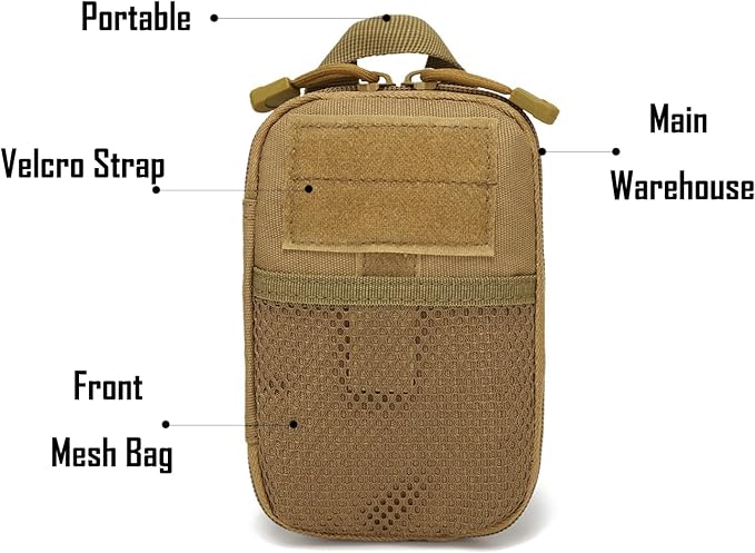 Tactical Molle Pouch – Compact EDC Utility Gear Pouch, Water-Resistant & Abrasion-Resistant 800D Nylon Belt Bag, Military Carry Accessory for Phone, Tools, and Essentials