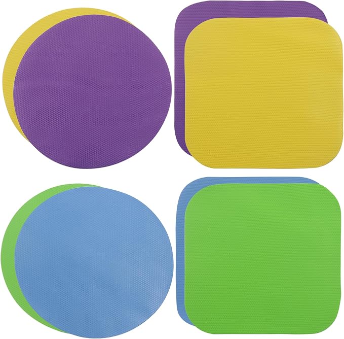 4Pcs Rubber Jar Opener, Heat-insulated Non-Slip Gripper Pads Kitchen Tool, Multi Function Can Opener for Easy Opening/Arthritis Weak Hands(Circle&Square)