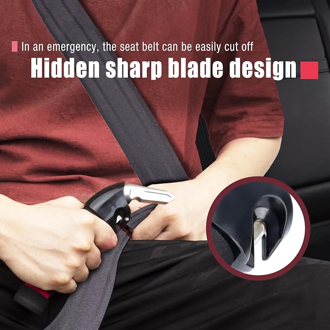 KOUNATSURI Car Door Handle for Elderly Car Assist Support Handle Multifunction Car Door Latch Bar for Seniors and Handicapped(Red)