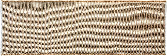 TYUU Waffle Runner Rug Bathroom, Long Boho Bathroom Rugs Non Slip Washable Super Absorbent Quick Dry Farmhouse Bath Decor, 72"x24" Khaki and White