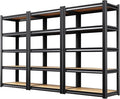 3-Pack Garage Shelving for Home Storage & Multi-Room Organization, 71" H x 28" W x 14" D 5-Tier Adjustable Metal Storage Rack for Tools, Household Essentials, Garage, Pantry & Basement Storage