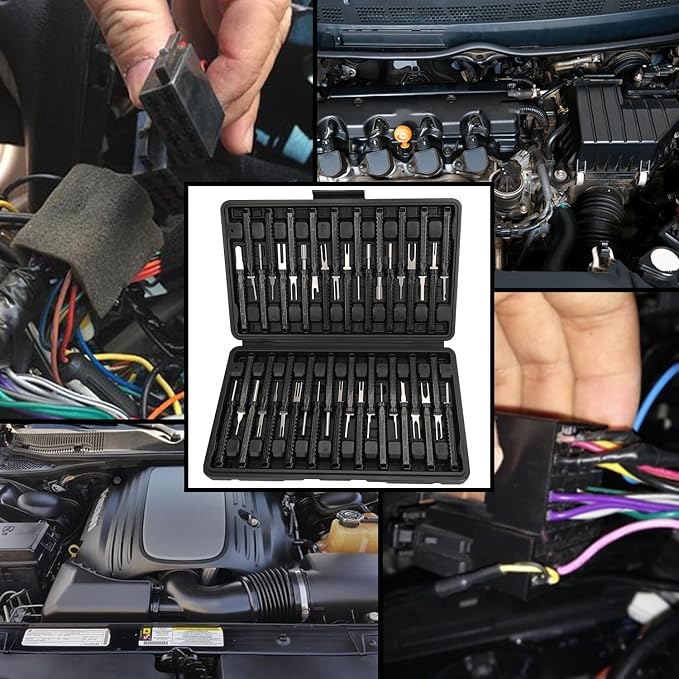 41 Pcs Terminal Pin Removal Tools with Blow-molded Case - Electrical Pin Removal Tools Automotive Depinning Tool Kit for Automotive & Household Devices Most Connector, Black