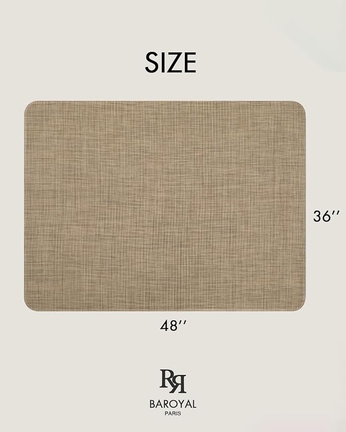 BARoyal Office Chair Mat for Hardwood Floor Under Desk Computer Rolling Chair Mat for Wood/Tile Floor Non-Slip Heavy Duty Desk Rug PVC Plastic Hard Floor Protector 36" x 48"(Linen)