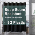 AmazerBath Plastic Shower Curtain Liner, 72 x Inches EVA 8G Heavy Duty Black Waterproof Weighted Thick Bathroom with 3 Clear Weights and 12 Rustproof Grommet Holes