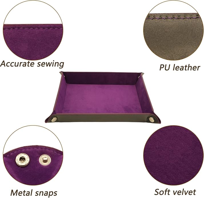 Valet Organizer - Catchall Tray for Jewelry, Wallets, Watches, Keys, Coins, Phones, Glasses - Perfect for Nightstand, Desk, Entryway