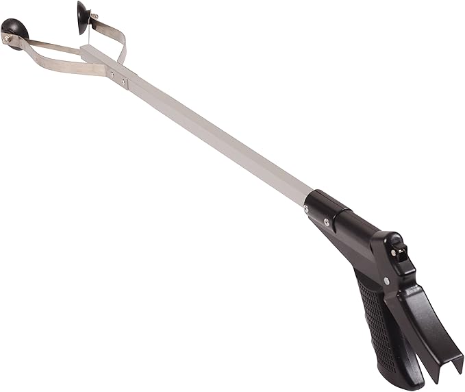 DMI Reacher Grabber Tool for Elderly, Disabled or After Surgery Recovery, Claw Grabber, Reaching Assist Tool, Trash Picker, Hand Gripper, Arm Extension, 22 Inches, Non Folding, Suction Claw