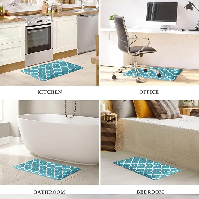 WISELIFE Anti Fatigue Floor Mat - 4/5 Inch Kitchen Mat Non Slip Waterproof Heavy Duty Ergonomic Comfort Mat Durable for Home, Office, Sink, Laundry,(17.3" x 28", Green)