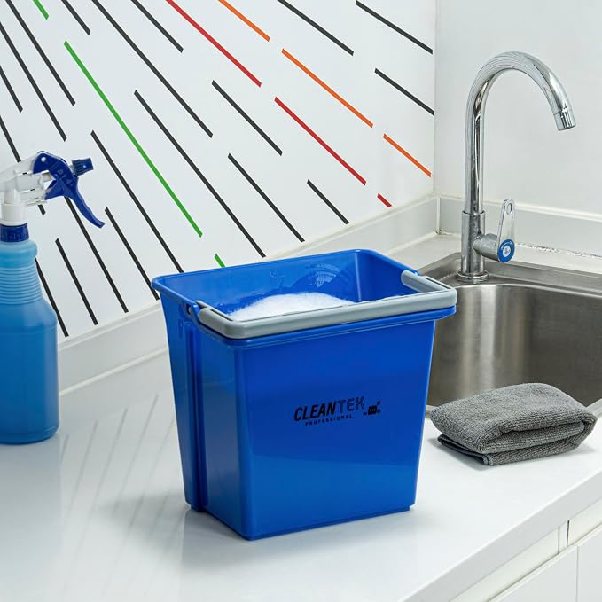 Restaurantware-Clean Tek Professional 6 Quart Cleaning Bucket, 1 Utility Pail with Handle - Heavy-Duty, Portable, Blue Plastic Washing Pail, Perfect for Household, Outdoor, Car Wash and More
