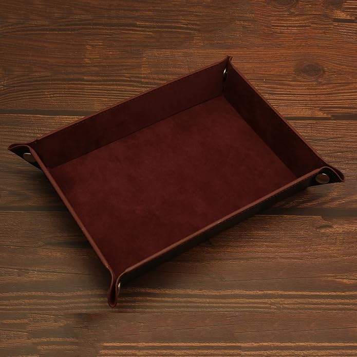 Valet Organizer - Catchall Tray for Jewelry, Wallets, Watches, Keys, Coins, Phones, Glasses - Perfect for Nightstand, Desk, Entryway