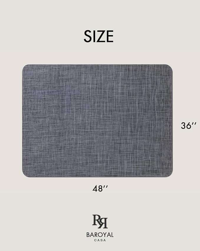 Baroyal Office Chair Mat for Hardwood Floor Under Desk Computer Rolling Chair Mat for Wood/Tile Floor Non-Slip Heavy Duty Desk Rug PVC Plastic Hard Floor Protector 36" x 48" (Cool Grey)