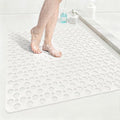 Anti Slip Shower Mat with Suction Cups,27x27 Inch Quick Drain TPE Non Slip Shower Mats for Inside Shower,Large Bath Mat for Shower Soft on Feet, Easy to Dry&Cut Machine Washable