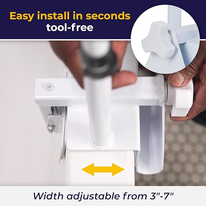 Drive Medical Adjustable Bathtub Grab Bar & Bathtub Safety Rail - Easy Clamp-On Installation - Durable Powder-Coated Steel Construction - Adjustable Height 14” to 17” - Scratch Proof Non-Slip Pads