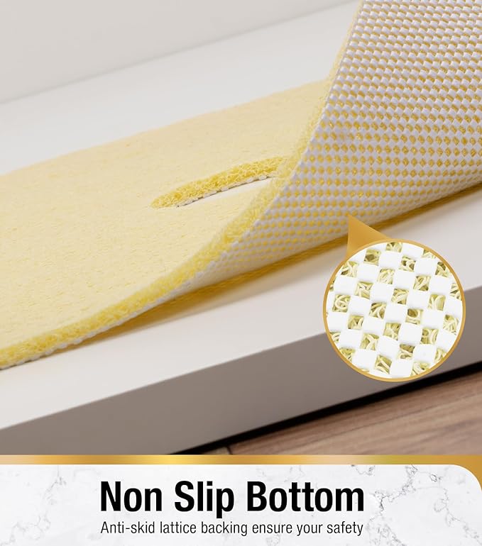 HITSLAM Shower Mat, 32 x 24 Inch Non Slip Bath Mat for Tub, Soft PVC Loofah Bathtub Mats with Drain Holes, Quick Drying Bathroom Stall Floor Mat, Bathroom Accessories Without Suction Cup, Beige