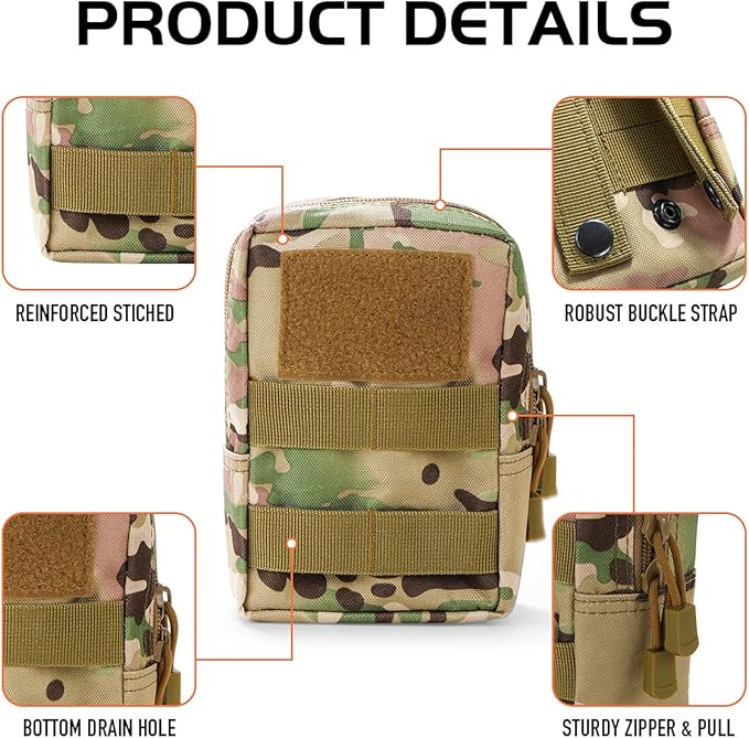 4-Pack Molle Pouch Tactical Molle Pouches Compact Utility EDC Waist Bag Pack