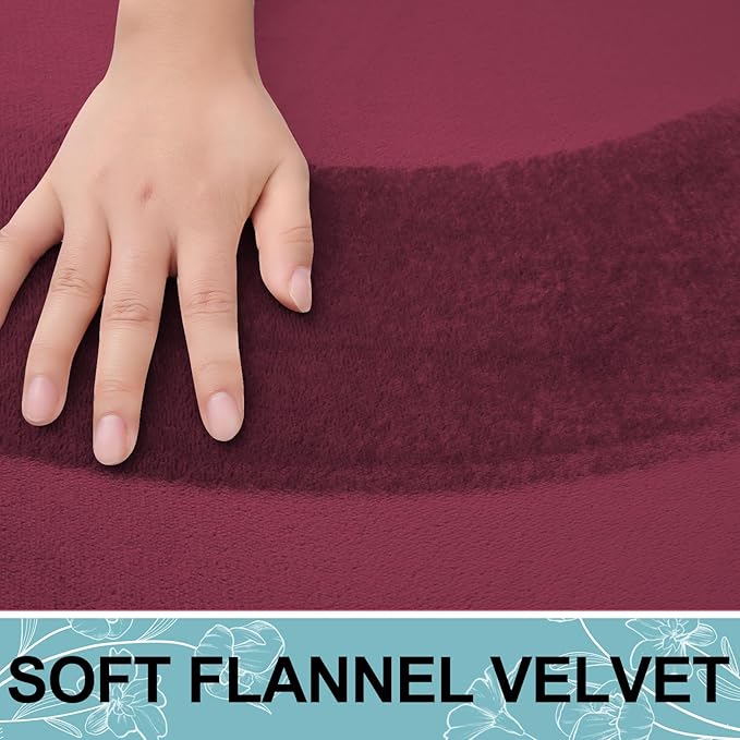 Smiry Memory Foam Bath Mat 40x32, Extra Soft and Absorbent Bathroom Mats, Non Slip Washable Carpet for Floor, Shower and Tub, Burgundy