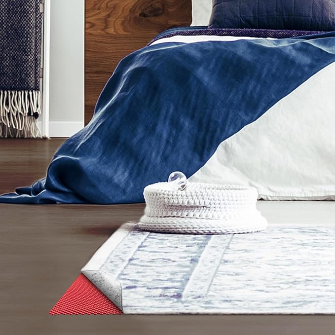 Veken 8x10 Ft Rug Pad Gripper for Hardwood Floors, Non Slip Red Rug Pads for Area Rugs, Thick Rug Grippers for Tile Floors, Under Carpet Anti Skid Mat, Keep Your Rugs Safe and in Place