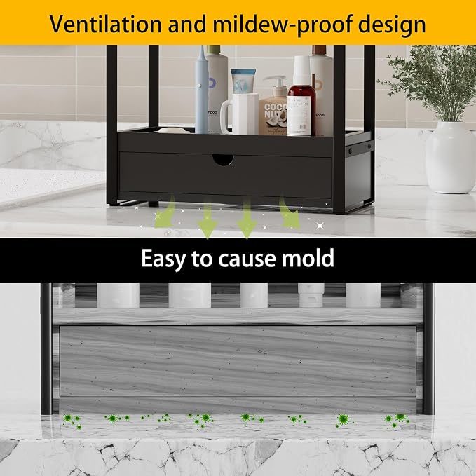 Boulphia 2-Tier Bathroom Organizer (Black - New)